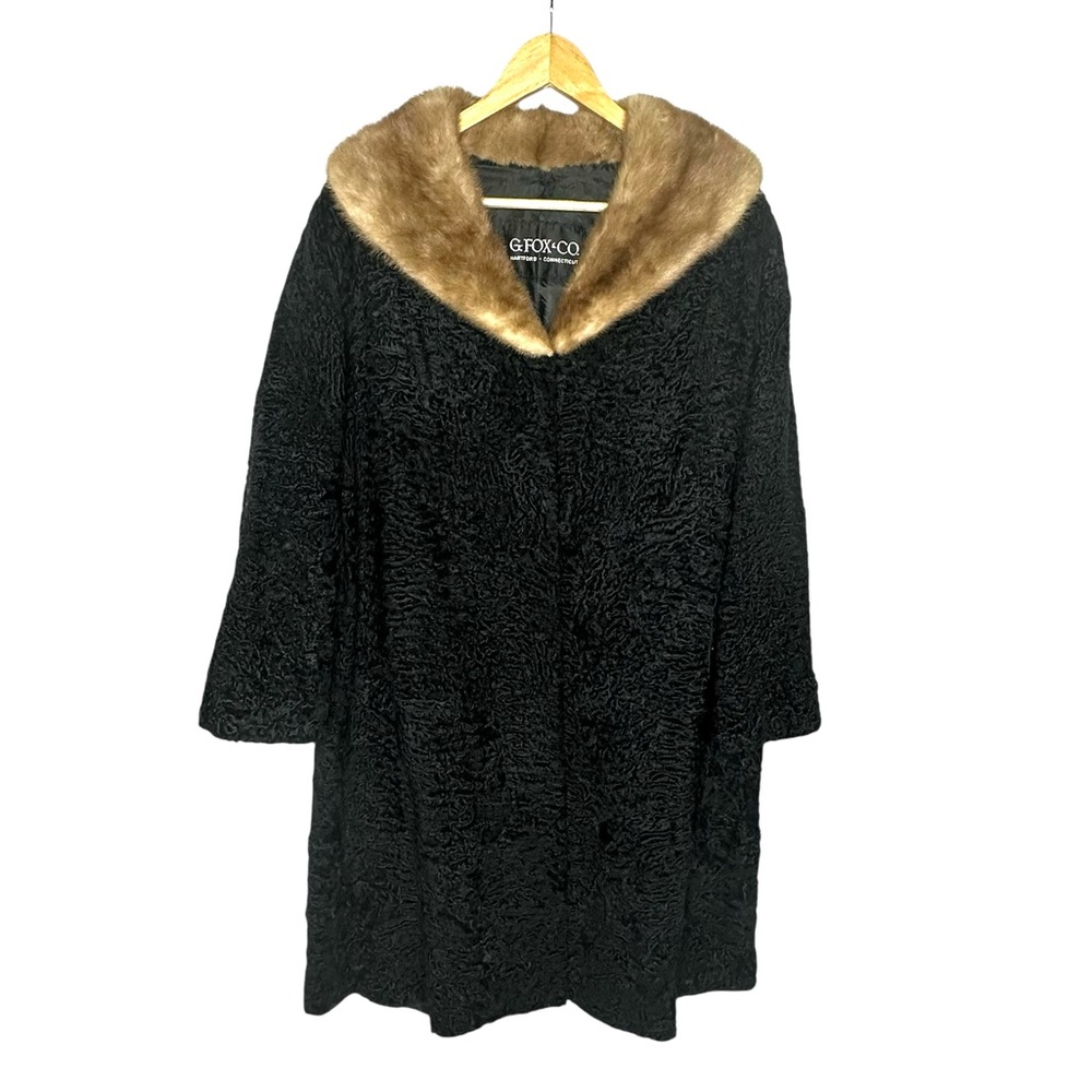 Vintage 50’s/60’s G Fox + Co Persian Lamb Fur Jacket w/Mink Collar - Picture 12 of 16